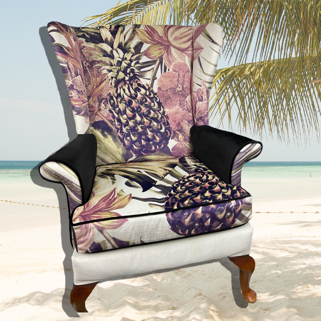 tropical print chair design