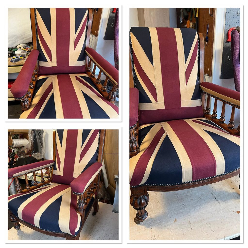 union jack custom upholstered chair
